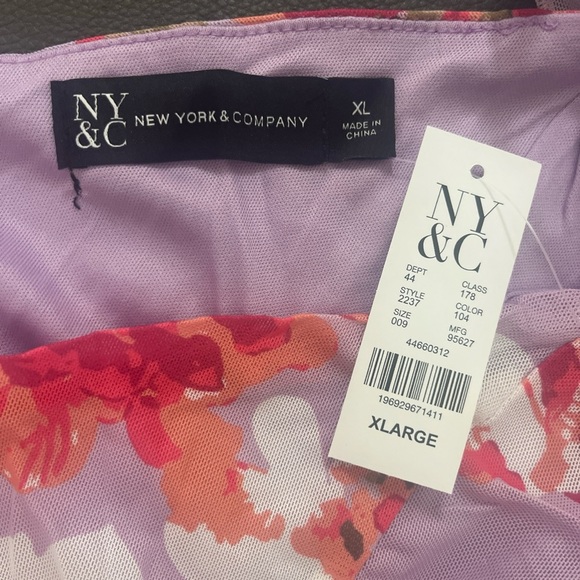 Floral-Print Organza Ruffle-Strap Top NWT Size XL - Picture 6 of 9